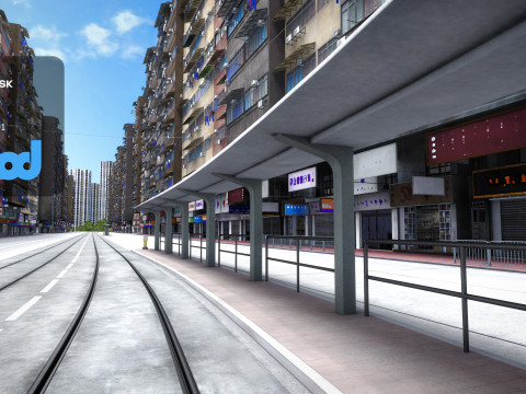 HK Street 0001 3D Model
