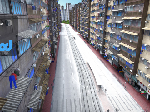 HK Street 0001 3D Model