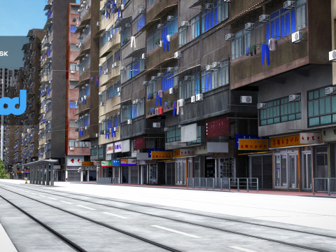 HK Street 0001 3D Model