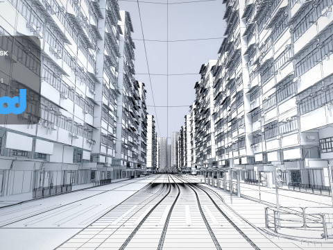 HK Street 0001 3D Model