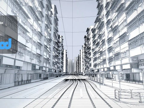HK Street 0001 3D Model