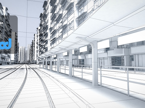 HK Street 0001 3D Model