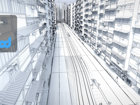 HK Street 0001 3D Model