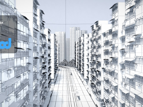 HK Street 0001 3D Model