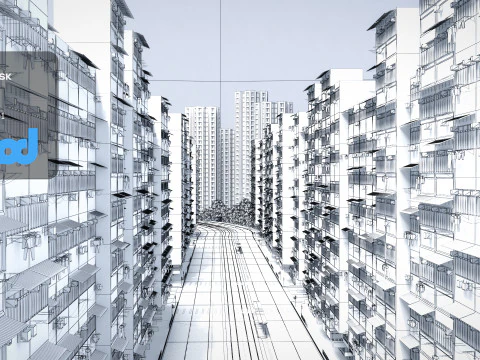 HK Street 0001 3D Model