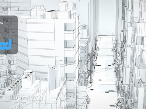 Japanese Streetscape Tokyo 0004 Modelo 3D
