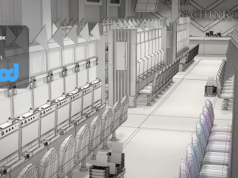 Pachinko Game Center 3D Model