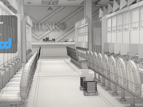 Pachinko Game Center 3D Model