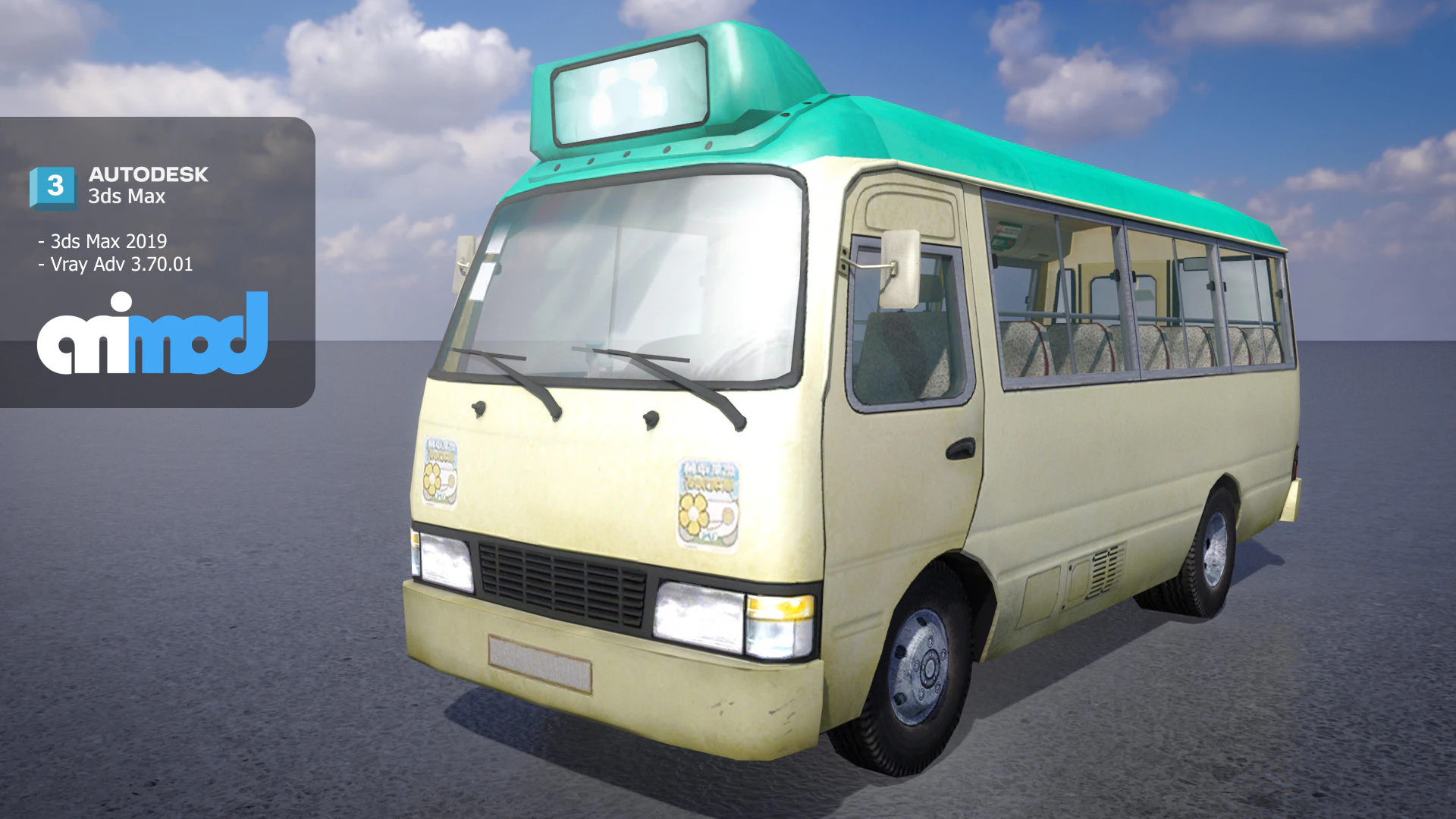HK Van Left Hand Drive 001 3D Model .c4d .max .obj .3ds .fbx .stl .blend 
