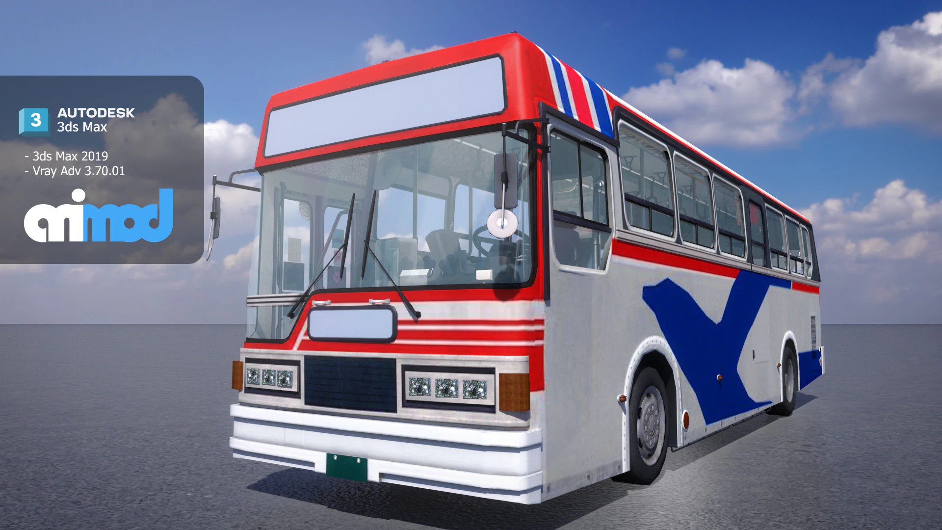 TW Bus 001 3D Model .c4d .max .obj .3ds .fbx .stl .blend 