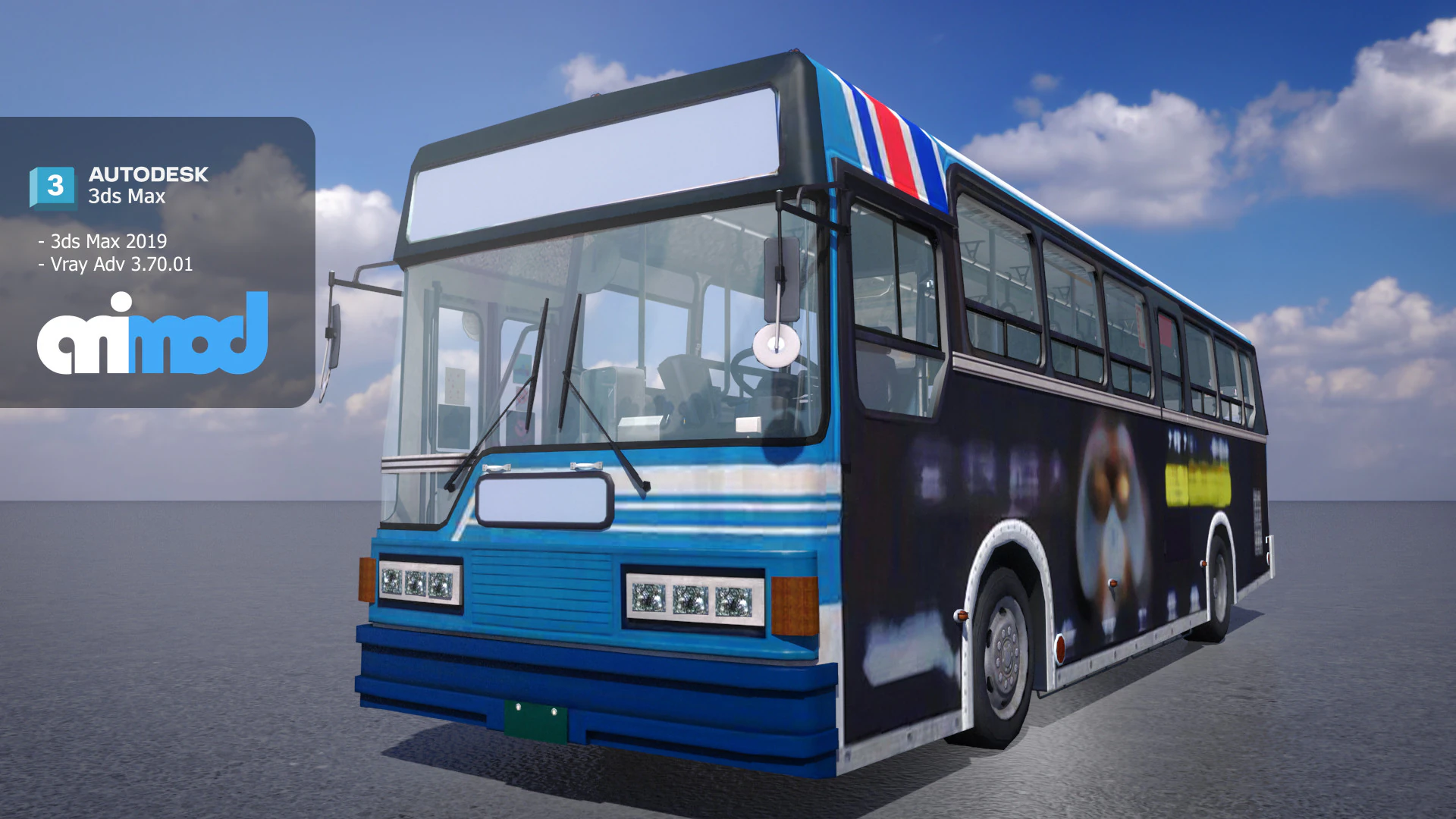 TW Bus 002 3D Model .c4d .max .obj .3ds .fbx .stl .blend