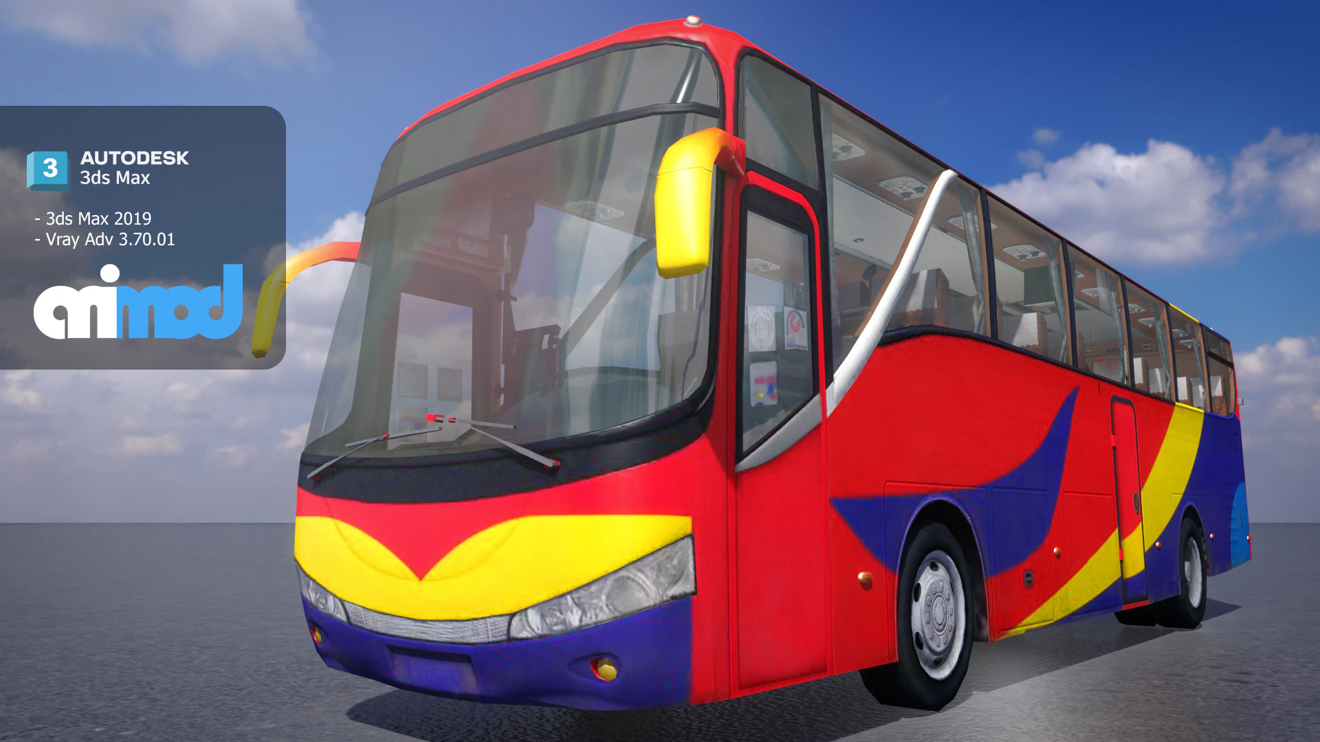 TW Bus 003 3D Model .c4d .max .obj .3ds .fbx .stl .blend