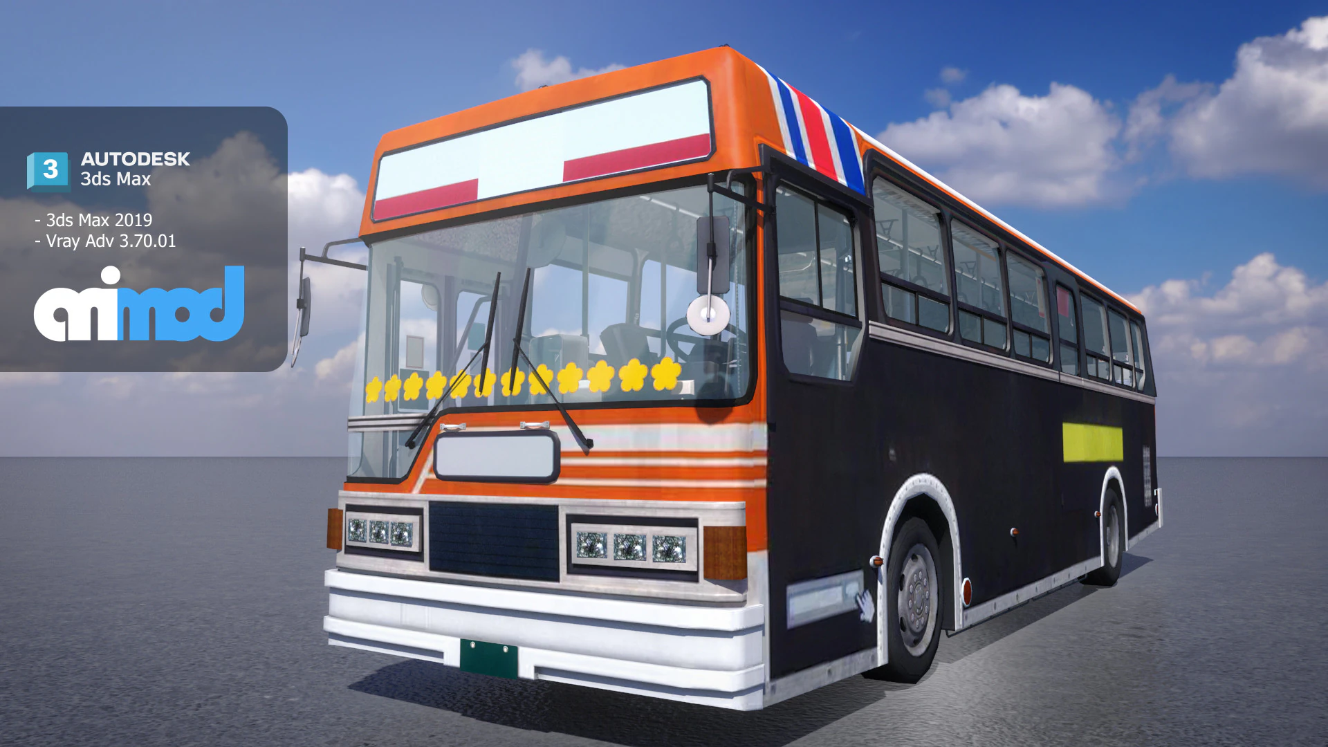 TW Bus 007 3D Model .c4d .max .obj .3ds .fbx .stl .blend 