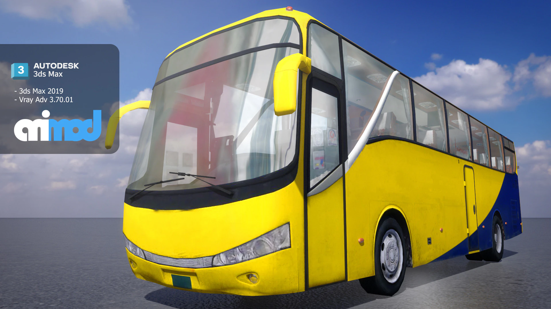 TW Bus 009 3D Model .c4d .max .obj .3ds .fbx .stl .blend 