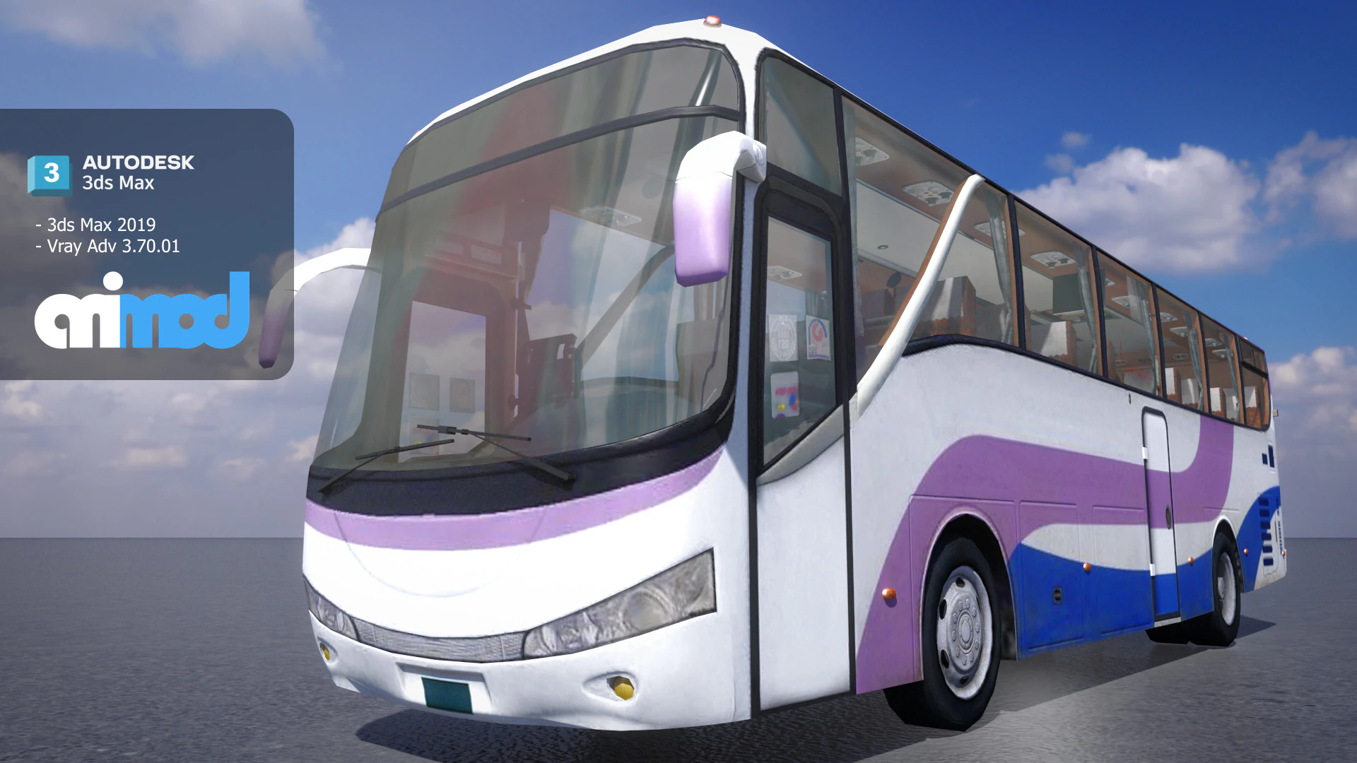 TW Bus 011 3D Model .c4d .max .obj .3ds .fbx .stl .blend