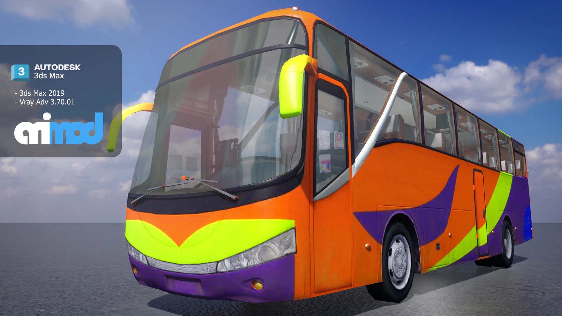 TW Bus 012 3D Model .c4d .max .obj .3ds .fbx .stl .blend 