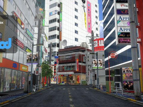 Japanese Streetscape Tokyo 0004 3D Model