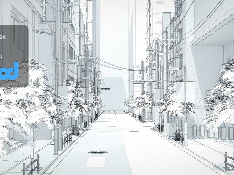 Japanese Streetscape Tokyo 0004 3Dモデル