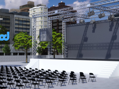Outdoor Concert Stage Model 3D