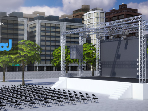 Outdoor Concert Stage Model 3D