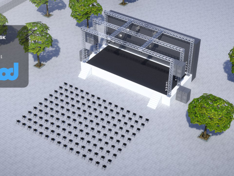 Outdoor Concert Stage Model 3D