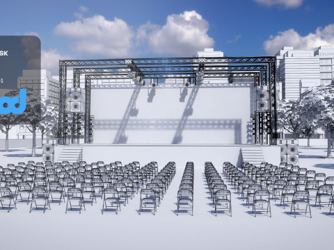 Outdoor Concert Stage Model 3D