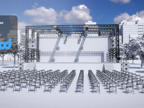 Outdoor Concert Stage 3D Model