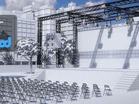 Outdoor Concert Stage 3D Model