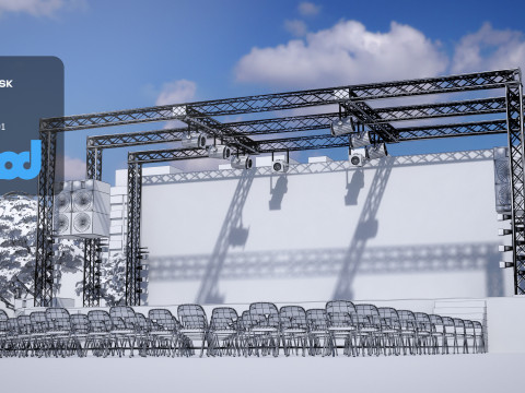 Outdoor Concert Stage Model 3D