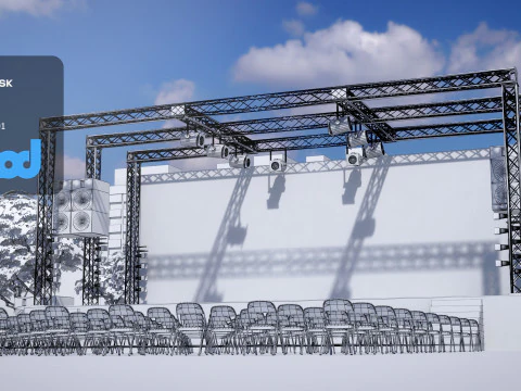 Outdoor Concert Stage 3D Model