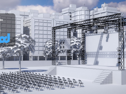Outdoor Concert Stage Model 3D