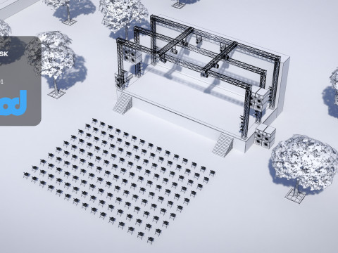 Outdoor Concert Stage Model 3D