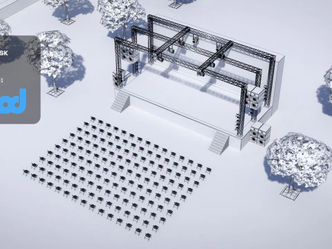 Outdoor Concert Stage 3D Model