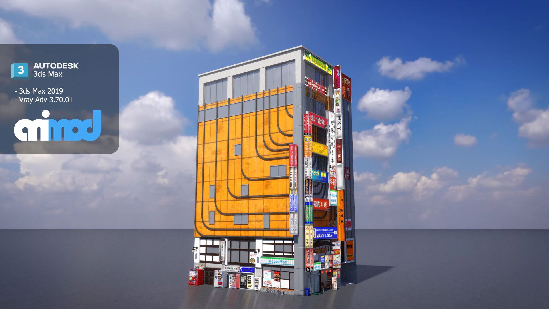 KabukichoBuilding0001 3D Model .c4d .max .obj .3ds .fbx .stl .blend 