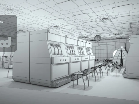 游戏中心 3D 模型