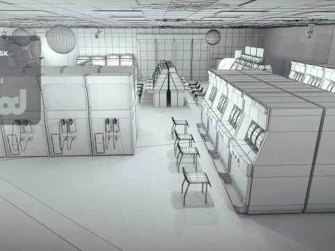 游戏中心 3D 模型