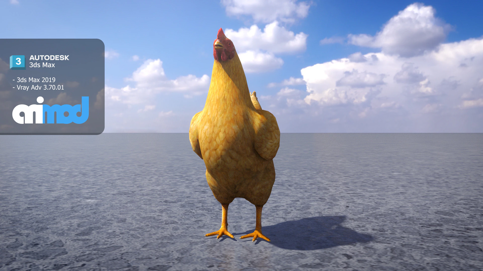 Chicken 3D Model .c4d .max .obj .3ds .fbx .stl .blend