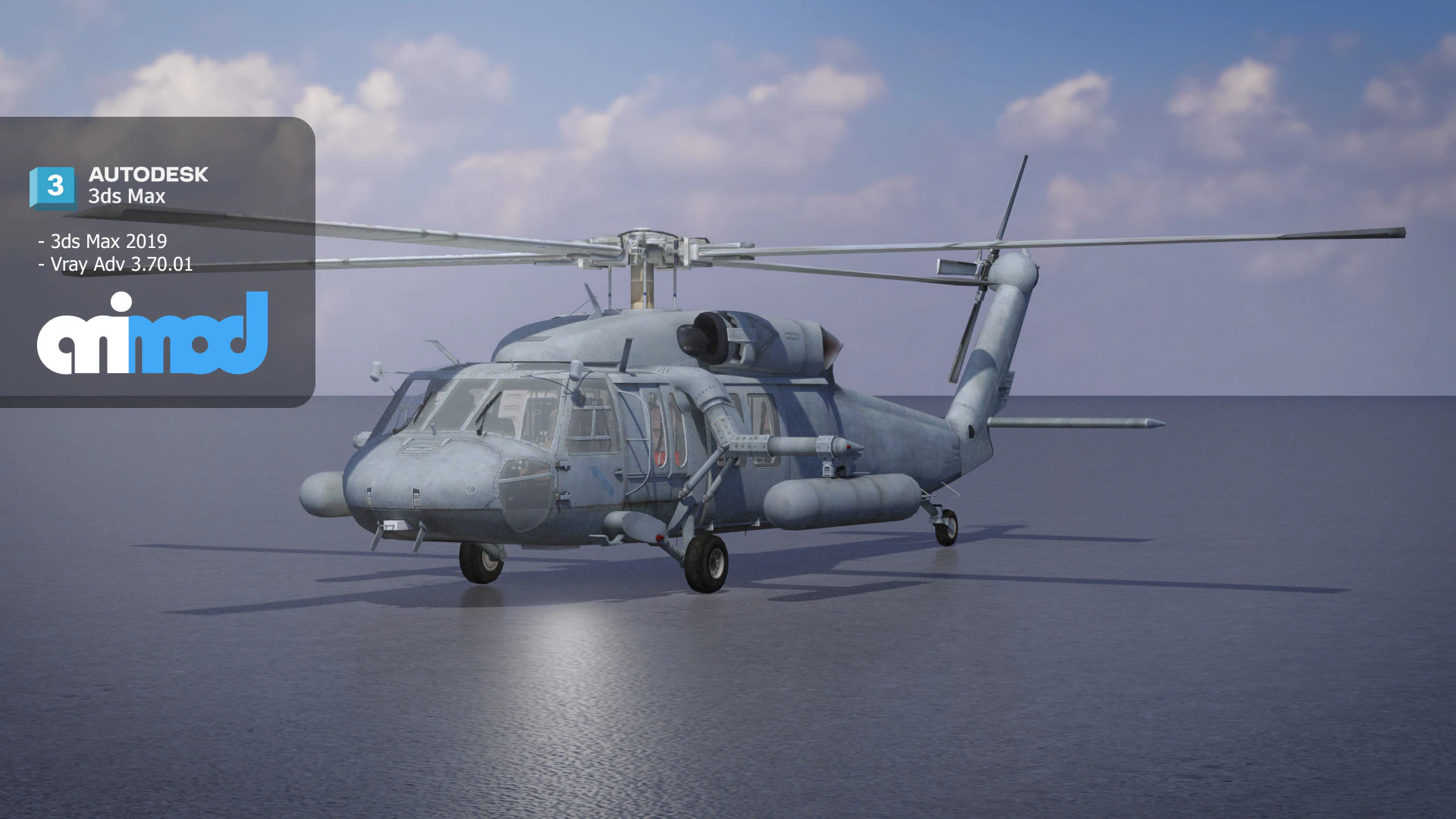 TW Helicopter 002 3D Model .c4d .max .obj .3ds .fbx .stl .blend 
