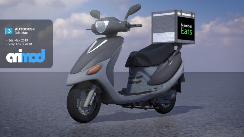TW Motorcycle 003 3D Model .c4d .max .obj .3ds .fbx .stl .blend