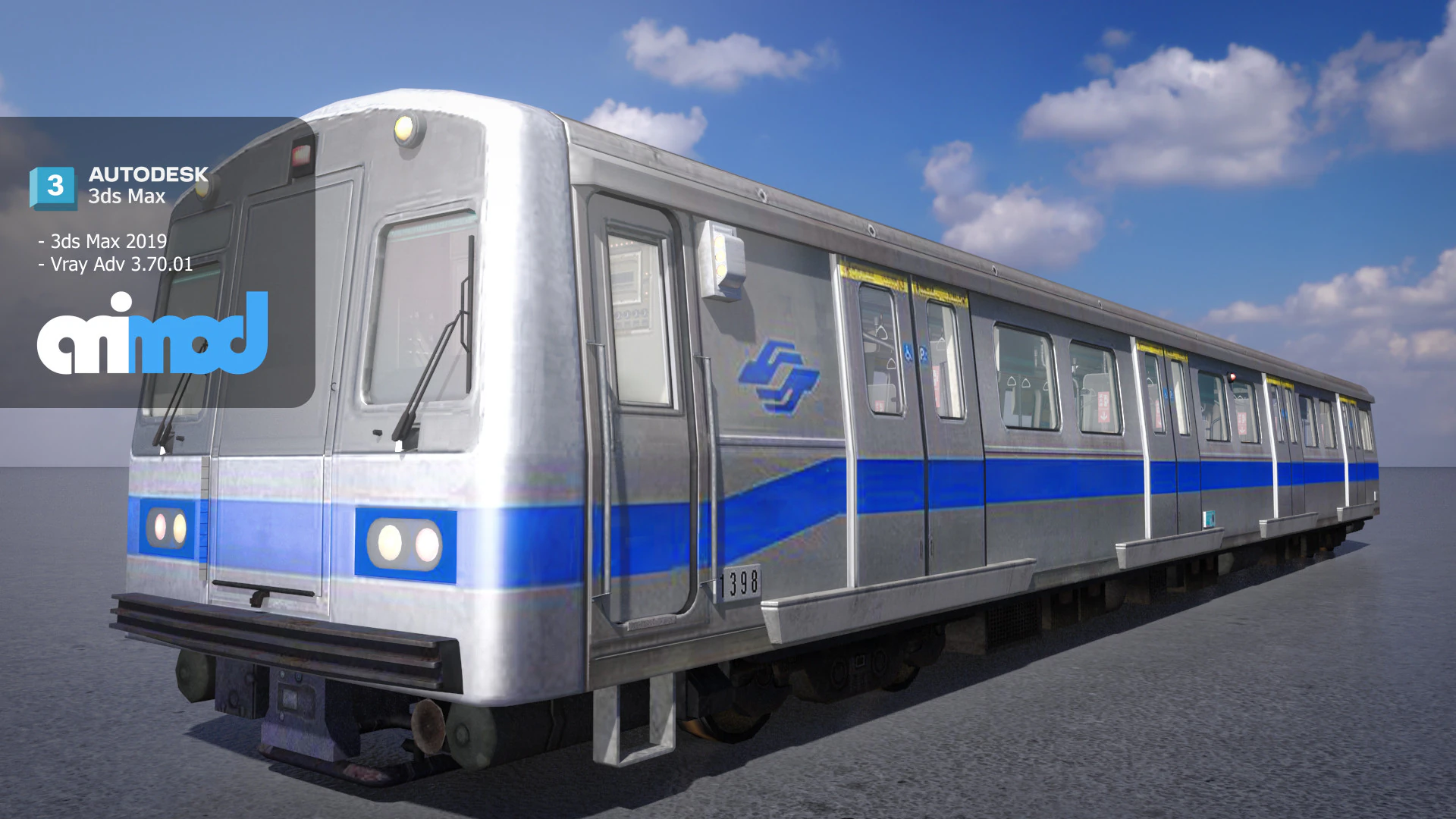 TW MRT Locomotive 001 3D Model .c4d .max .obj .3ds .fbx .stl .blend 