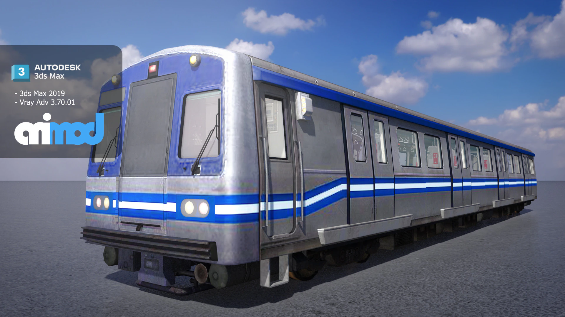 TW MRT Locomotive 002 3D Model .c4d .max .obj .3ds .fbx .stl .blend 