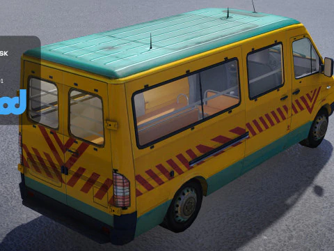 TW School Bus 001 3D Model
