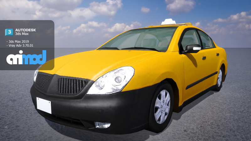 TW Taxi 002 3D Model .c4d .max .obj .3ds .fbx .stl .blend