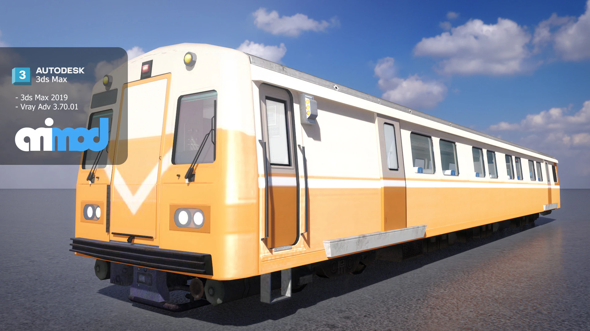 TW Train Locomotive 001 3D Model .c4d .max .obj .3ds .fbx .stl .blend