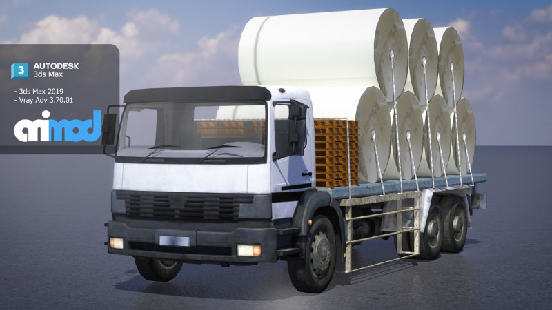 TW Truck 001 3D-Modell .c4d .max .obj .3ds .fbx .stl .blend