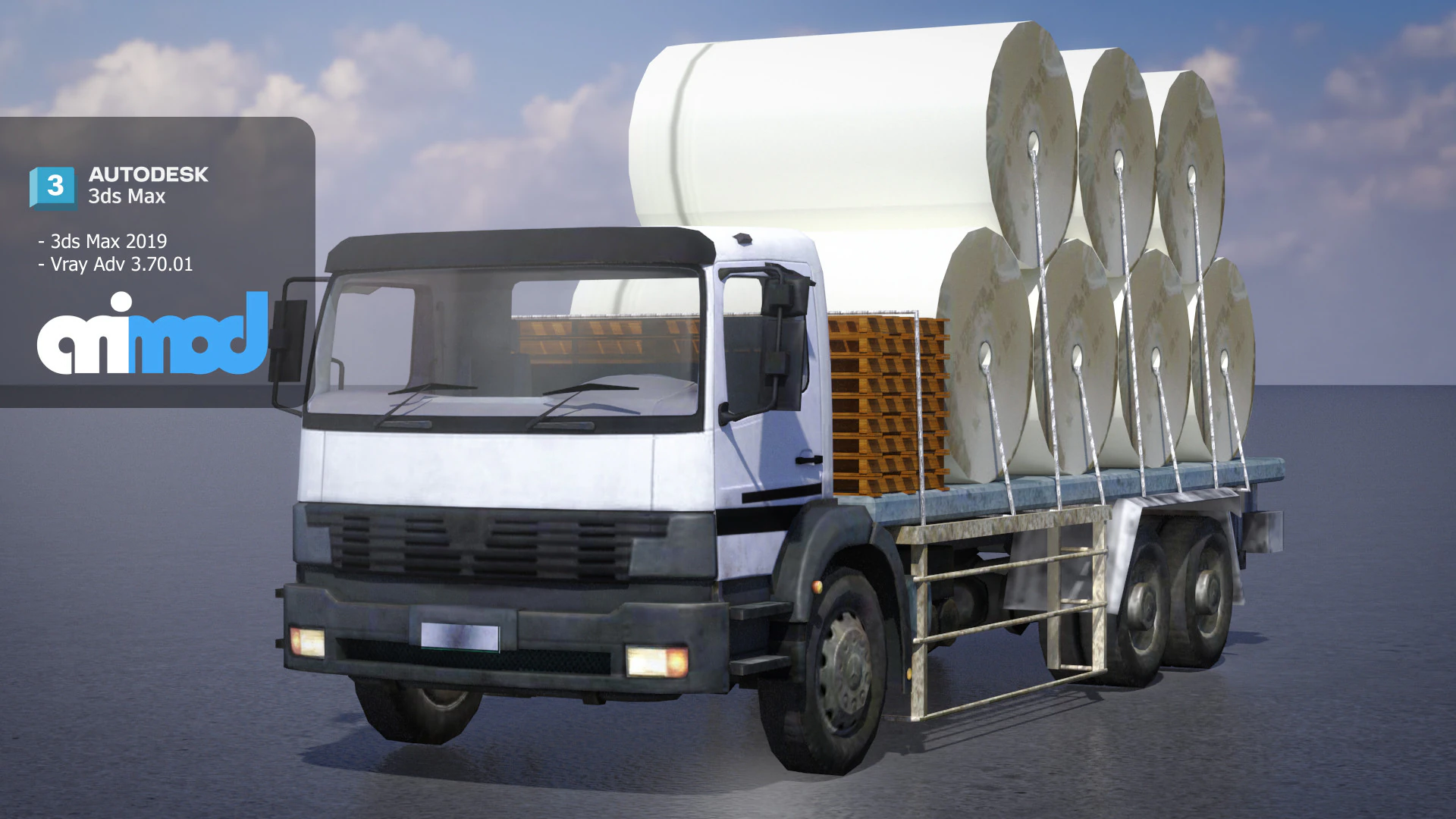 TW Truck 001 3D Model .c4d .max .obj .3ds .fbx .stl .blend