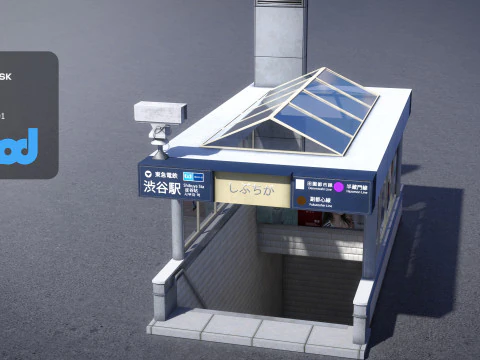 Shibuya Station Entrance 3D Model