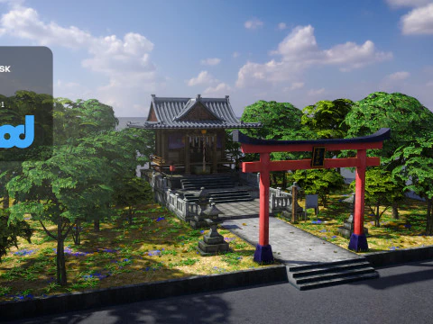 Japanese Shrine Temple 0001 3D Model
