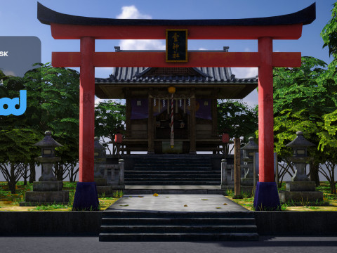 Japanese Shrine Temple 0001 3D Model