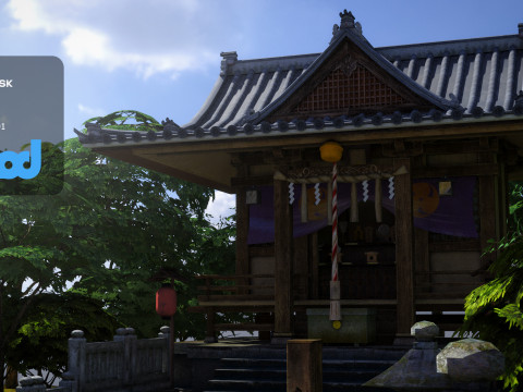 Japanese Shrine Temple 0001 3D Model